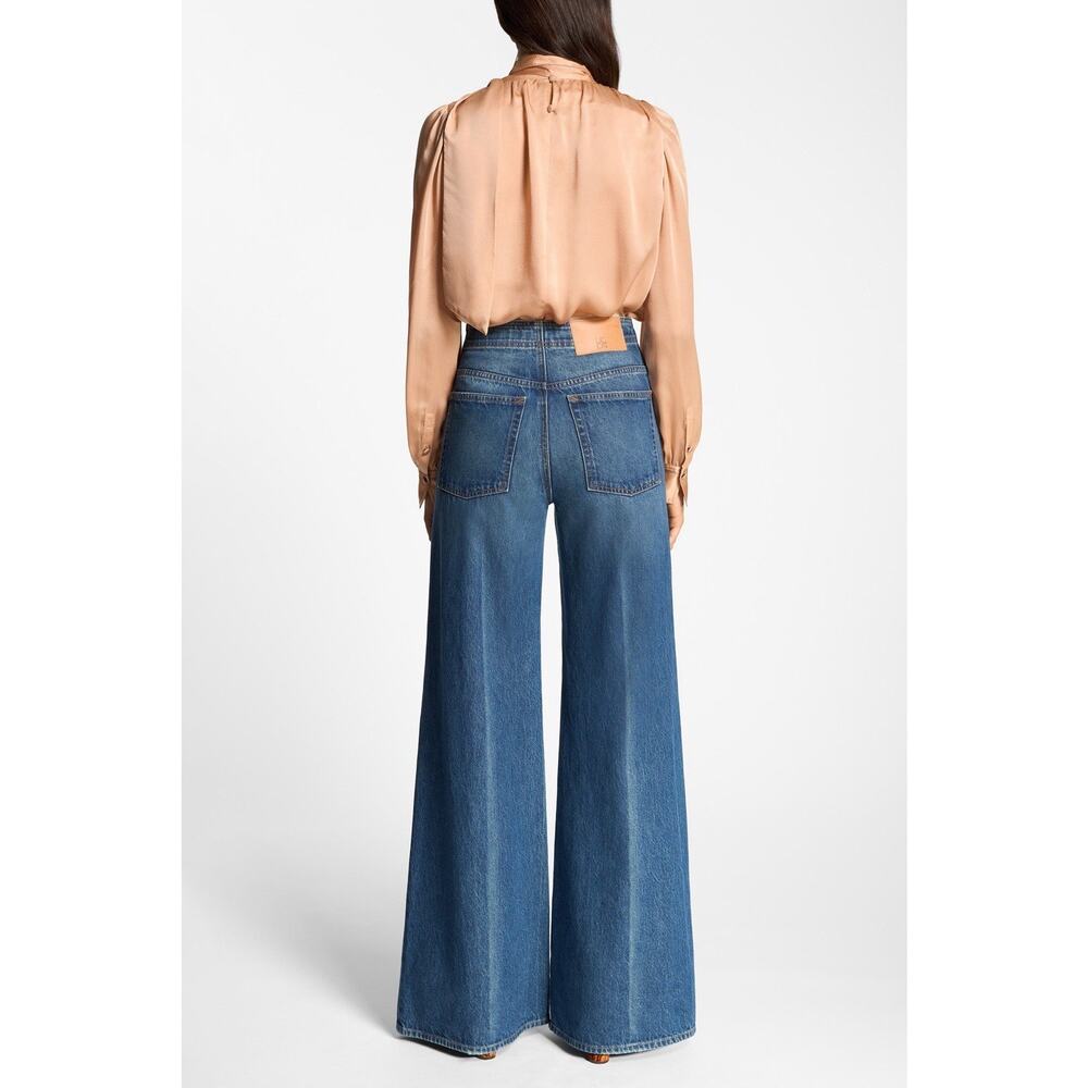NWT Ulla Johnson Bianca Wide Leg Jeans Danube Wash High Rise Size 26 - Picture 3 of 12